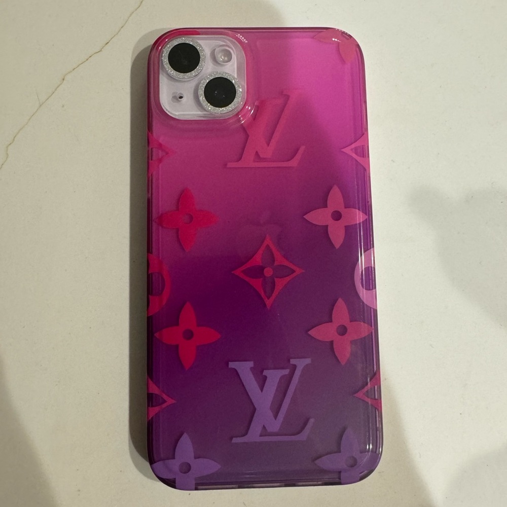 Hot pink and purple Louis Vuitton phone case